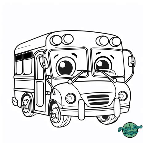 8 Cartoon Bus Coloring Page Free Printable