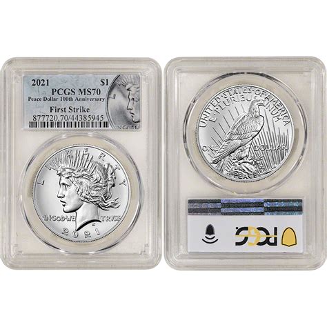 2021 Us Six Coin Morgan And Peace Silver Dollar Set Pcgs Ms70 First Strike [21 Morpea 6set P