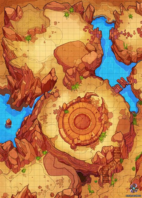 Desert Ruins Battle Map 25x35 Rdndmaps