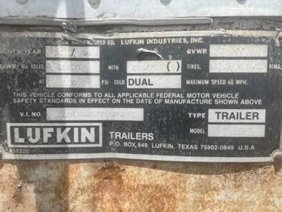 1997 Lufkin 53 Ft Dry Van Trailer Swing Door Spring Sliding Axle