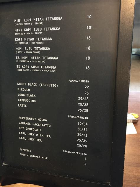 Menu At Toko Kopi TUKU SPBU Bp Bintaro Emerald South Tangerang