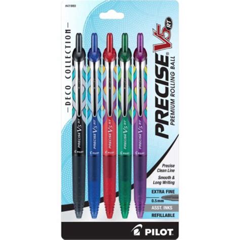 Pilot Precise V5 Premium Roller Pens X Fine 5pkg Retractable Deco