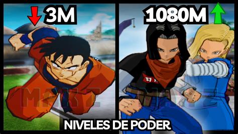 NIVELES DE PODER SALVAMOS EL FUTURO DRAGON BALL Z BUDOKAI