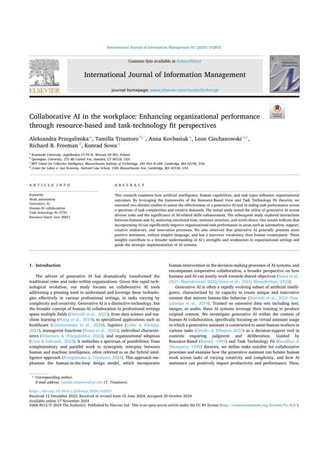 collaborative ai   workplace enhancing organizational