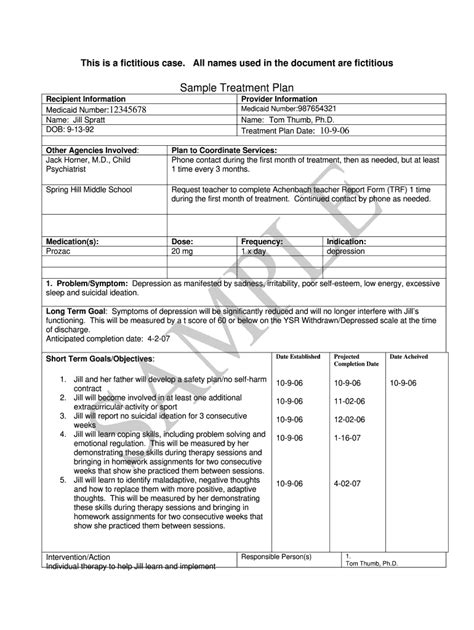 Blank Treatment Plan Template Pdf 2020 2021 Fill And Sign Printable