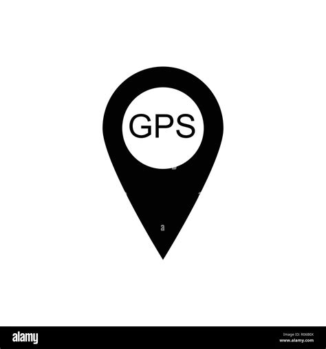 Icono puntero del mapa Símbolo de ubicación GPS Diseño plano Negro