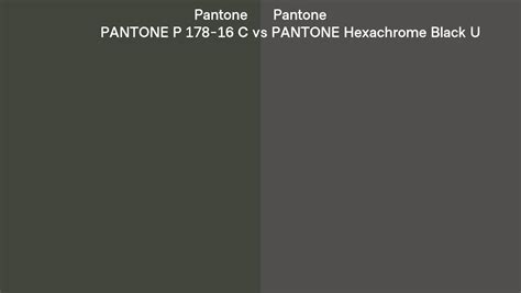 Pantone P 178 16 C Vs Pantone Hexachrome Black U Side By Side Comparison