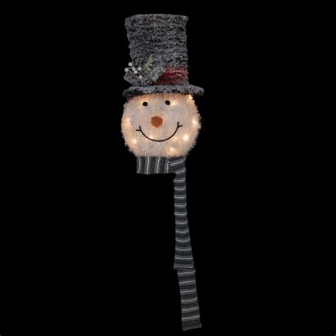 Northlight 25 Lighted Snowman With Black Frosted Top Hat Christmas Tree