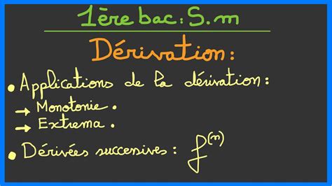 1ère bac S m Applications de la dérivation Dérivées successives