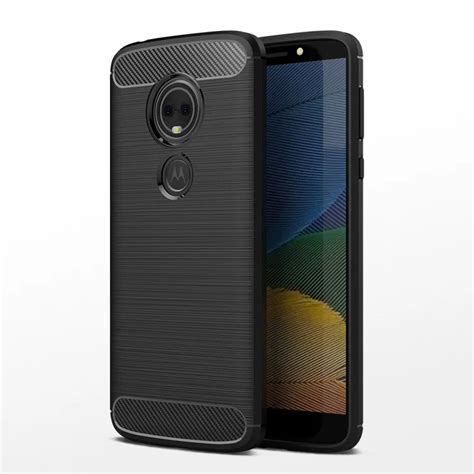 For Motorola Moto E5 Plus Case Shockproof Carbon Fiber Soft Tpu Anti