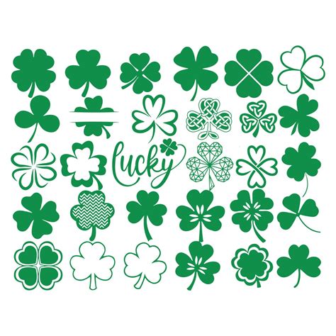 Shamrock Svg Clover Leaf Svg Trefoil Svg Saint Patricks Day Svg