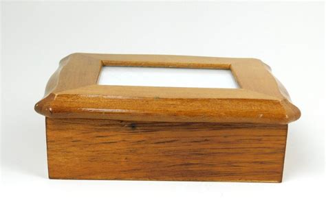 Small Wooden Jewelry Box With Mirror and Photo Slot Vintage - Etsy