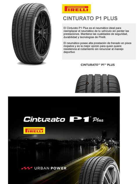 Neumaticos Pirelli CINTURATO P1 PLUS 185 55R15