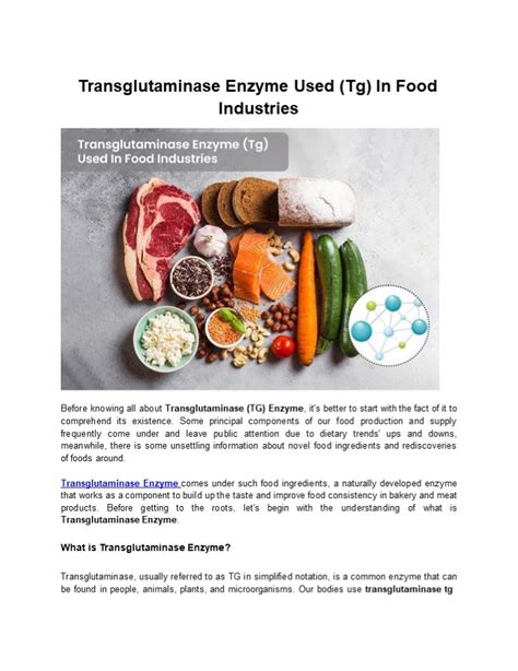 Ppt Transglutaminase Enzyme Used Tg In Food Industries Ultreze