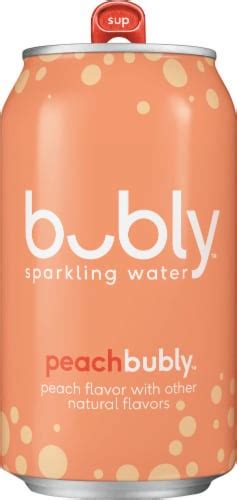 Bubly Peach Flavored Sparkling Water Cans 8 Pk 12 Fl Oz Smiths