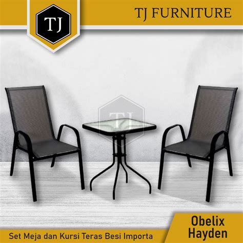 Jual Importa Obelix Hayden Set Meja Kopi Kaca Dan Kursi Teras Jaring