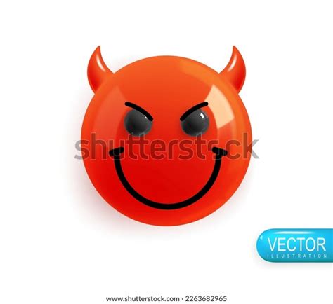 Emoji Face Evil Smile Realistic 3d Stock Vector (Royalty Free ...