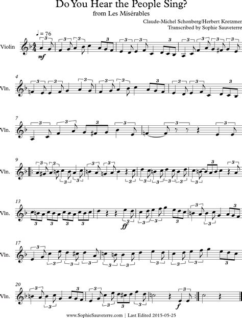 Do You Hear The People Sing From Les Mis Sheet Music Arrangement For