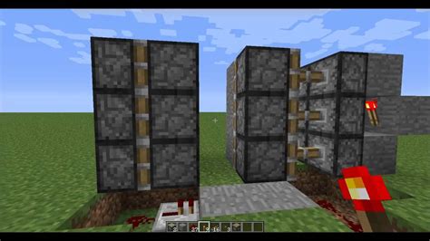 2x3 Hidden Piston Door Minecraft Redstone Tutorial Youtube