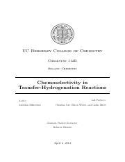 Chemoselectivity Pdf UC Berkeley College Of Chemistry Chemistry 112B