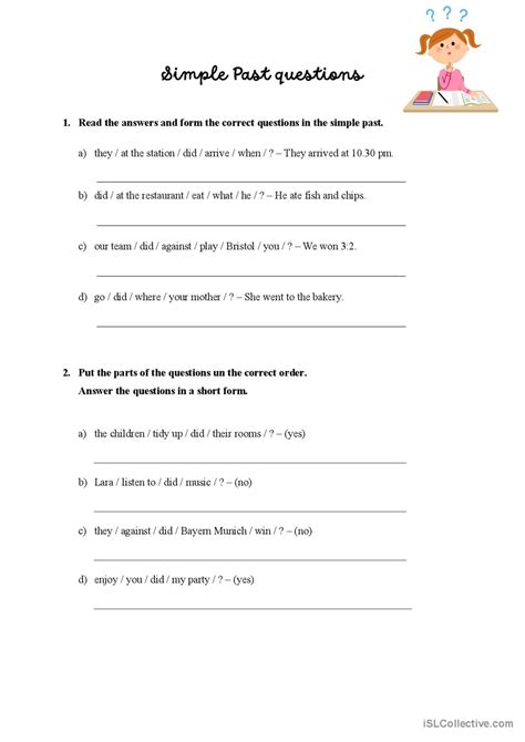 Simple Past Questions Sentence Trans English Esl Worksheets Pdf And Doc