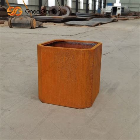 China Flower Pot Planters Large Metal Weathering Steel Planters Corten