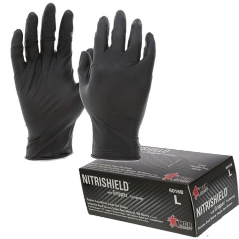 6 Mil Black Nitrile Duraskin Blackshield Disposable Gloves 2016bk 100 Box Jendco Safety Supply