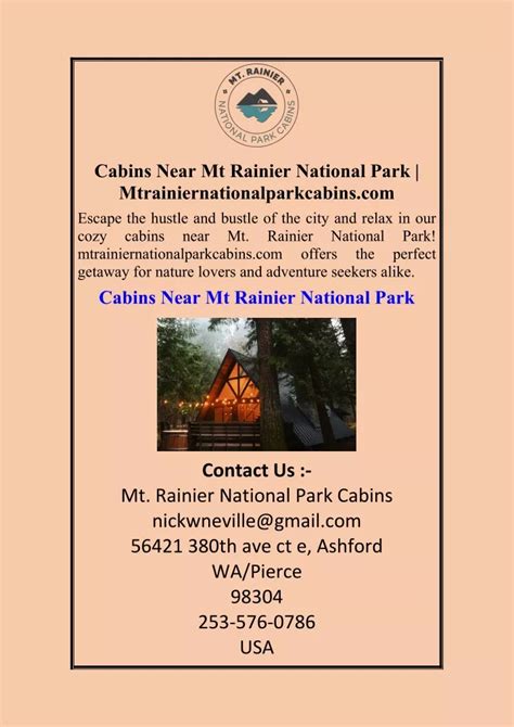 PPT - Cabins Near Mt Rainier National Park Mtrainiernationalparkcabins ...