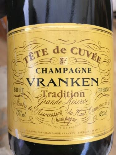 N V Vranken Tradition T Te De Cuv E Grande R Serve Brut Champagne