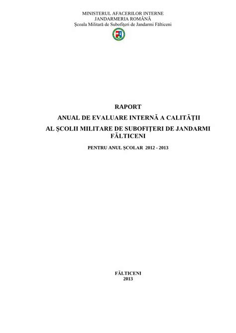 PDF Raportul anual de evaluare internă a calității 2012 2013