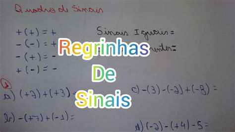 Regra De Sinais Sinais Iguais E Sinais Diferentes N Meros Inteiros