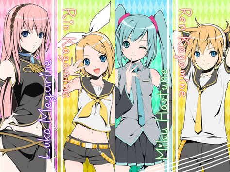 Vocaloid Ensemble HD Wallpaper Miku Rin Len And Luka By Ama Mitsuki