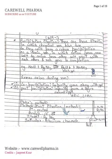 Unit Pharmaceutical Analysis St Semester B Pharmacy Notes