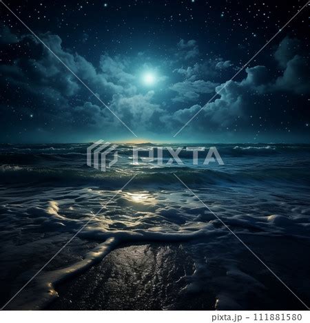 Moonbeam In River Landscape Pixta