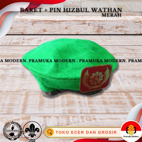 Jual Paket Simpel Baret HW Plus Tanda Topi Hizbul Wathan MERAH Shopee