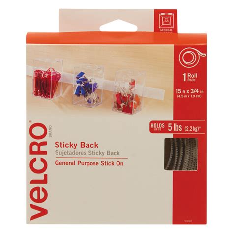 Velcro 90082 3 4 X 15 White Sticky Back Hook And Loop Fastener Tape