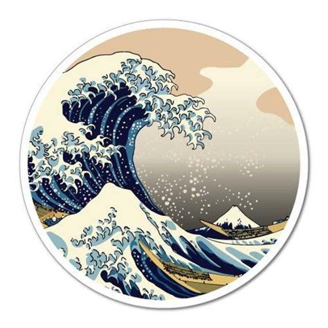 Kanagawa Wave Circle Jdm Sticker Decal Japan Domestic Market Etsy