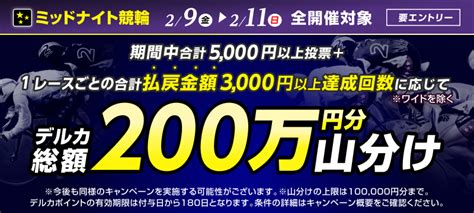 【29金～211日】ミッドナイト払戻金チャレンジ！3000円以上の達成回数で200万円分山分け 競輪投票は【楽天kドリームス】