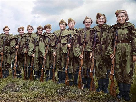 Colorized Photos Of Legendary Soviet Female Snipers From Wwii