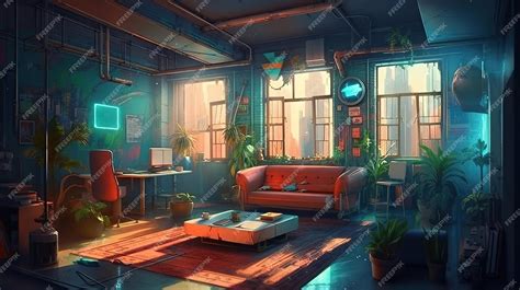 Premium AI Image | Concept art illustration of apartment living room ...