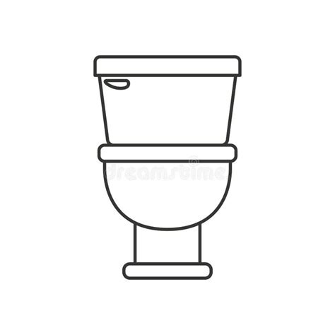 Monochrome Silhouette with Toilet Icon in Front View Stock Vector ...