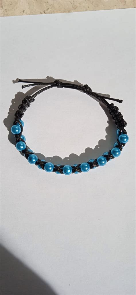 Pulsera De Cuentas Azul Artesanum