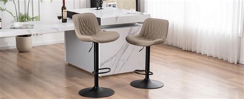 YOUTASTE Set Of 1 Modern Bar Stool With Back Adjustable Barstools