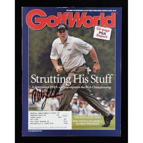 Phil Mickelson Signed Golf World 8x10 Magazine Cover Jsa Pristine