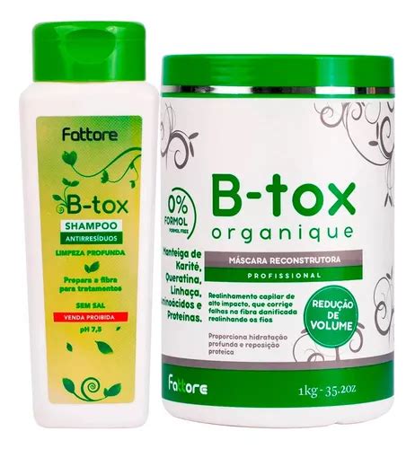 Kit M Scara Capilar Shampoo Reconstrutora B Tox Organique