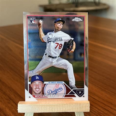 Michael Grove Topps Chrome Baseball Los Angeles Dodgers Rookie