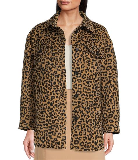 Vince Camuto Leopard Print Long Sleeve Shacket Dillards