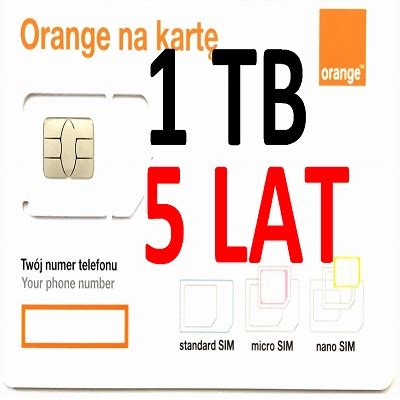 INTERNET NA KARTĘ ORANGE FREE STARTER 1000 GB 1 TB PONAD 5 LAT 1860