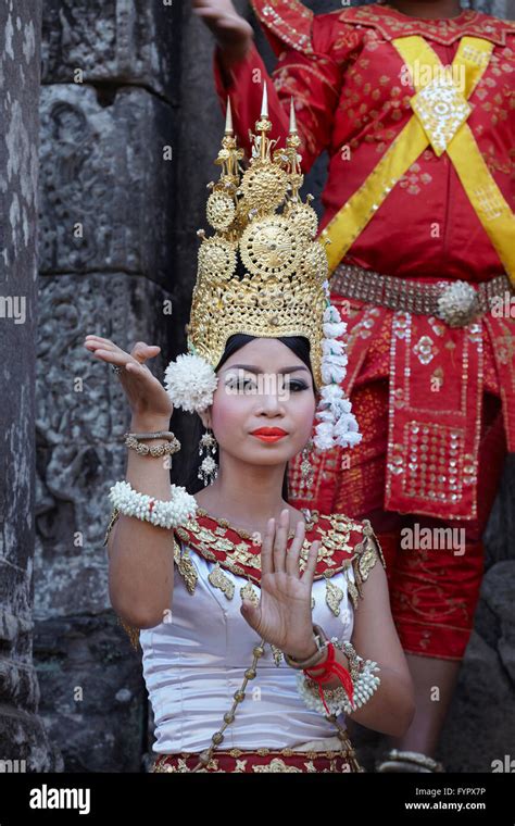 Young Women In Costumes Of The Traditional Khmer Dance