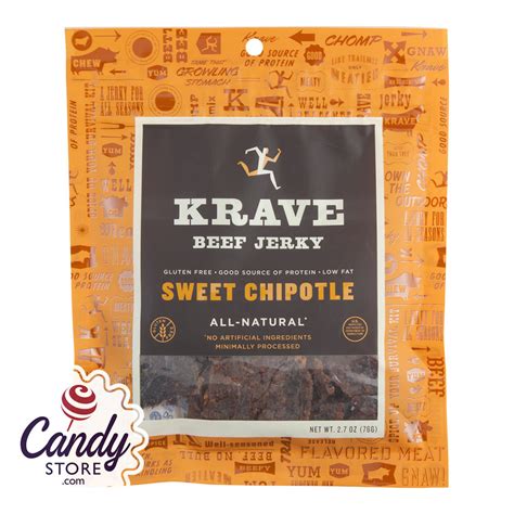 Krave Jerky Sweet Chipotle Beef 2 7oz Bag 8ct